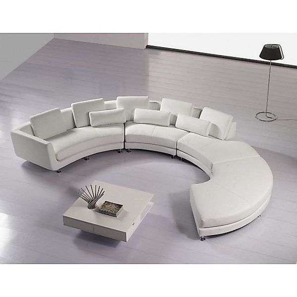 JVmoebel Ecksofa Rund Ecksofa Couch Polster Leder Design Rundes Sofa Garnit günstig online kaufen
