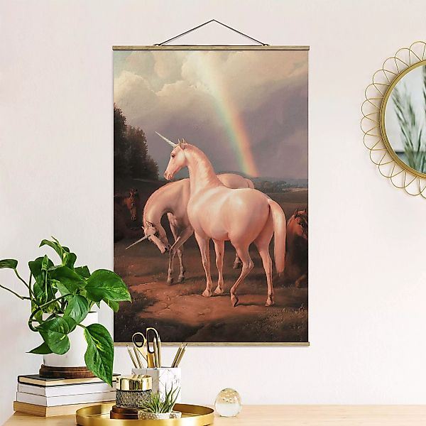 Stoffbild mit Posterleisten Falsche Pferde günstig online kaufen