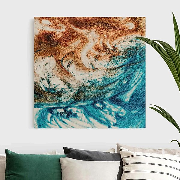 Leinwandbild auf Naturcanvas Farbiger Sandstrudel günstig online kaufen