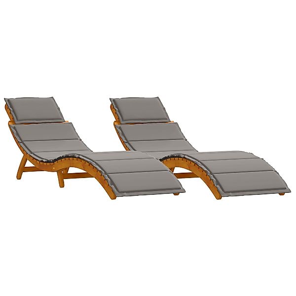 vidaXL Gartenliege Sonnenliegen mit Kissen 2 günstig online kaufen