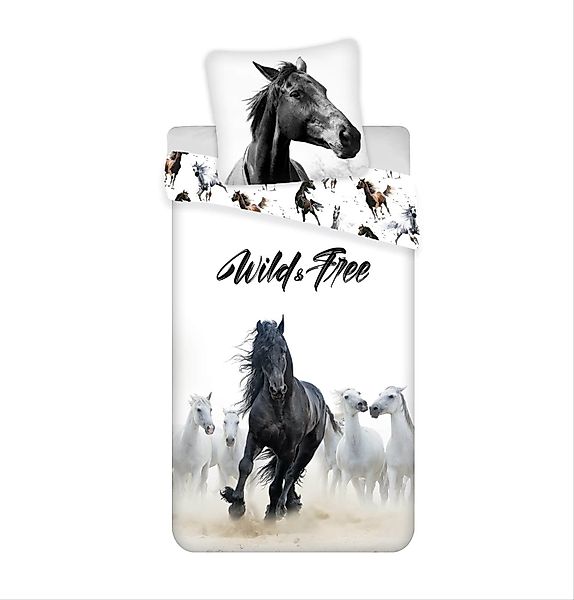 Jerry Fabrics Bettwäsche Wildpferde - Wende-Bettwäsche-Set günstig online kaufen