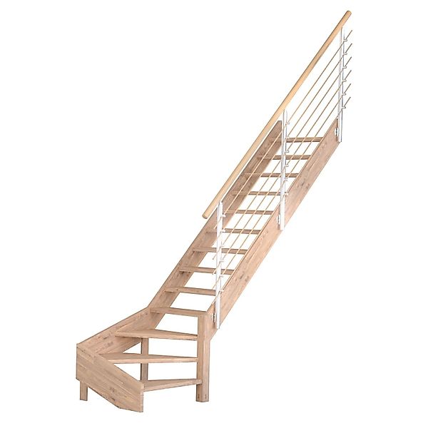 Treppe Mykonos Pro Eiche Gew. R 90 cm Design-Geländer-Holz FSC® günstig online kaufen
