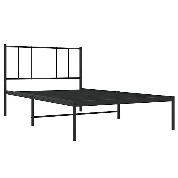 vidaXL Bettgestell mit Kopfteil Metall Schwarz 90x200 cm 352473 günstig online kaufen
