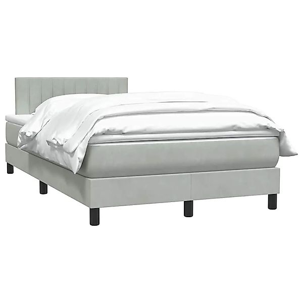 vidaXL Boxspringbett mit Matratze Hellgrau 120x210 cm Samt 3316395 günstig online kaufen