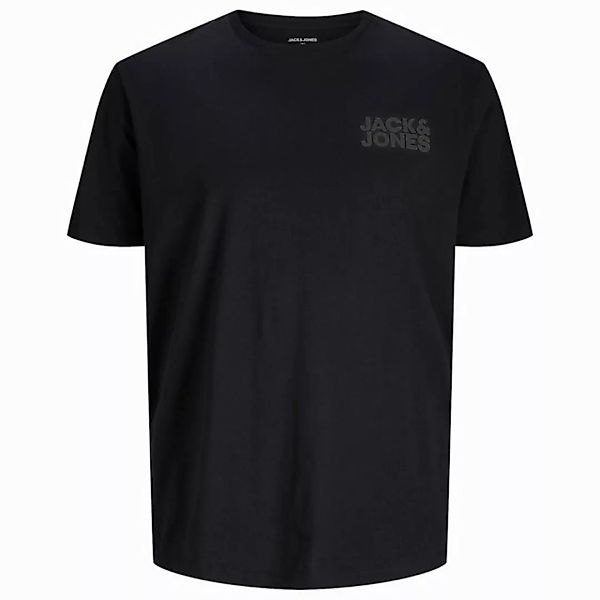 Jack & Jones Rundhalsshirt Jack&Jones XXL T-Shirt Brustprint schwarz JJECOR günstig online kaufen