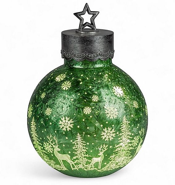 formano LED Dekolicht XXL Glas-Kugel Frosty grün 35 cm Timer 6h/18h Weihnac günstig online kaufen