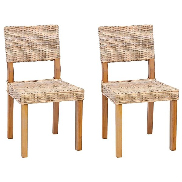 vidaXL Esszimmerstuhl 2 Stk Natur 46 x 55 x 84 cm Kubu Rattan 42012426 günstig online kaufen