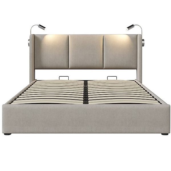 Gotagee Polsterbett Doppelbett Stauraum Jugendbett 160x200 Bettgestell Lein günstig online kaufen