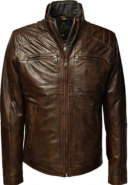 Levinsky Furs Lederjacke Smart Westeineinsatz, Braun, weiches Lammnappa Led günstig online kaufen