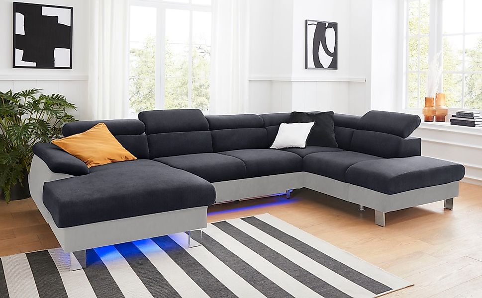 COTTA Wohnlandschaft "Komaris U-Form, B: 320 cm" mit Kopfteilverstellung, o günstig online kaufen