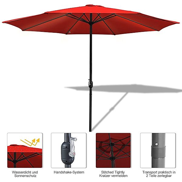 Clanmacy Sonnenschirm 3m/3.5m Sonnenschirm Gartenschirm UV40+ günstig online kaufen