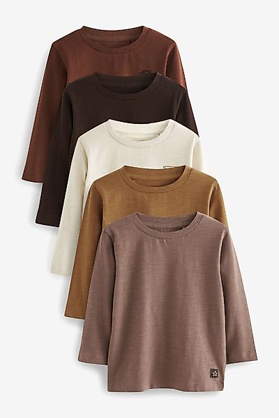 Next Langarmshirt 5er-Pack Langarmshirts, schlicht (5-tlg) günstig online kaufen