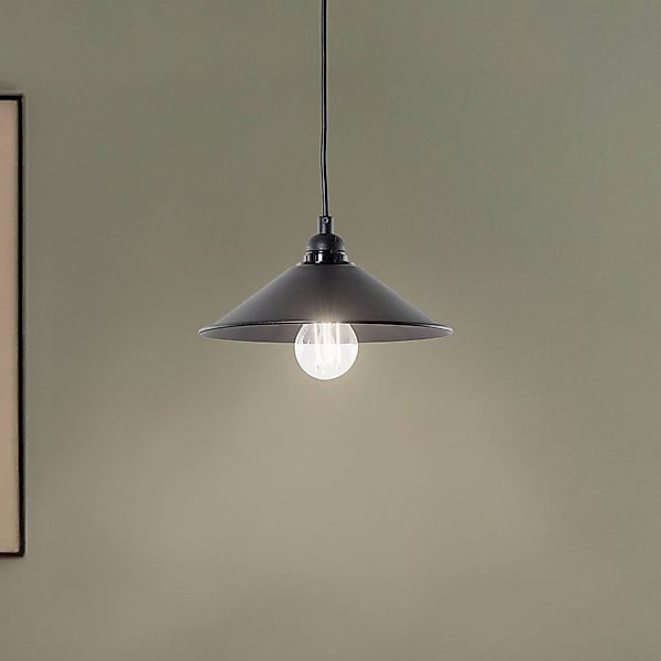 Hängelampe GMN-00007 einflammig Holzdetail schwarz günstig online kaufen