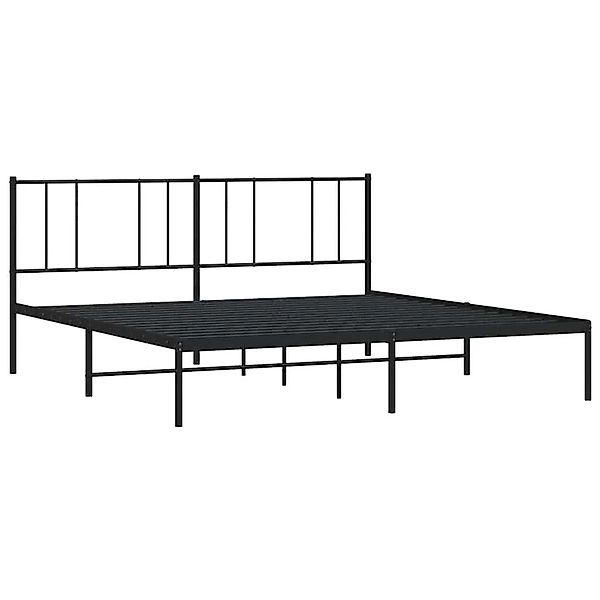 vidaXL Bettgestell mit Kopfteil Metall Schwarz 193x203 cm 352486 günstig online kaufen