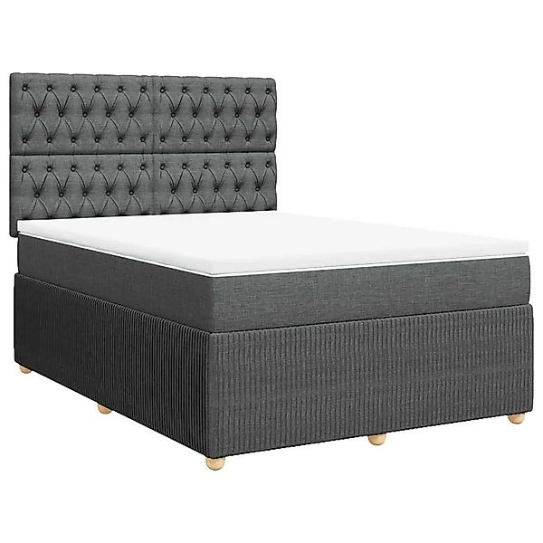 vidaXL Boxspringbett mit Matratze Dunkelgrau 140x190 cm Stoff 3292059 günstig online kaufen