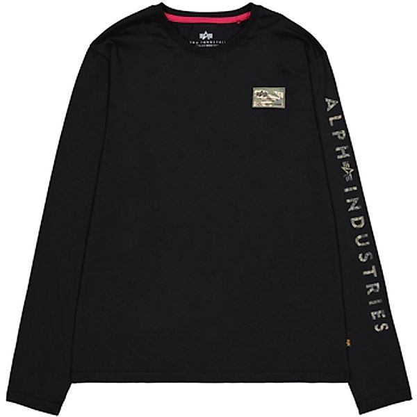 Alpha  Langarmshirt Camo Sleeve Longsleeve - black günstig online kaufen