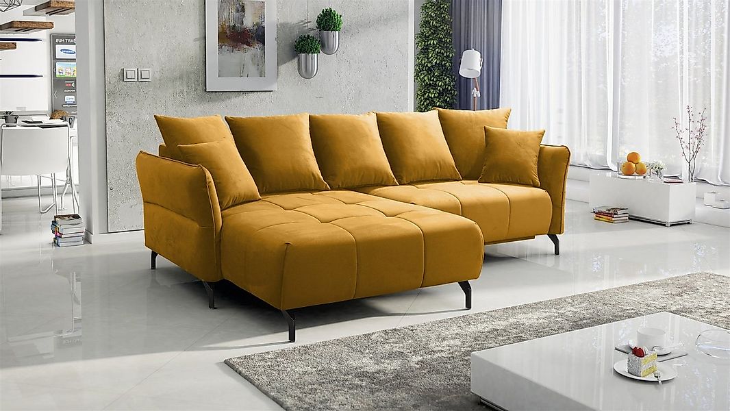 Fun Möbel Ecksofa Schlafsofa Sofa SADIE in Stoff Element, Ottomane Links od günstig online kaufen