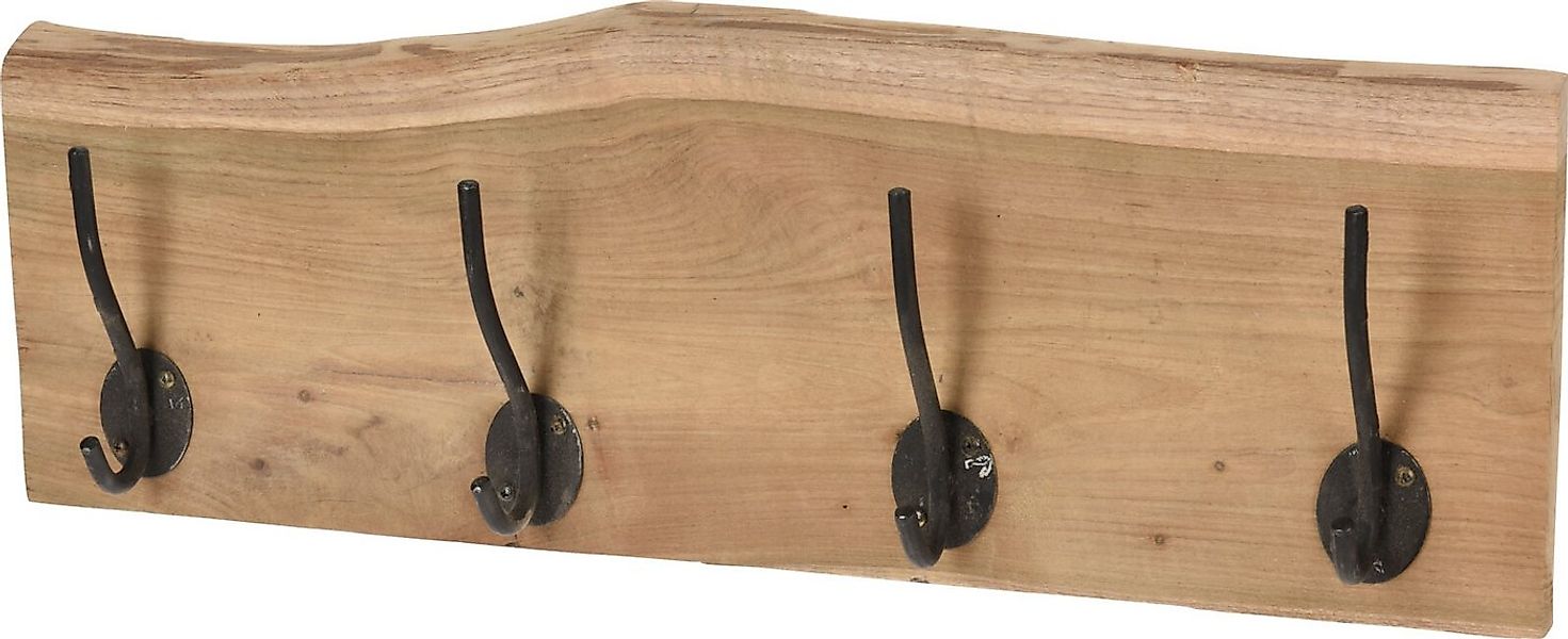 Koopman Wandgarderobe Kleidergarderobe Garderobe Teakholz 4 Haken 50 cm Lei günstig online kaufen