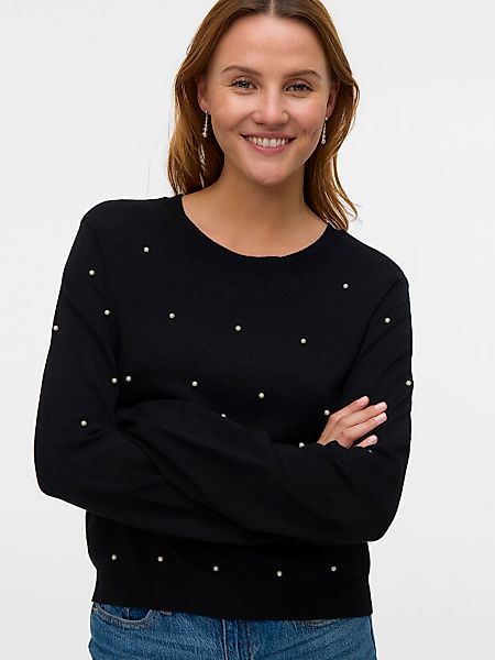 Vero Moda Rundhalspullover "VMGLORY PEARL LS O-NECK PULLOVER BOO" günstig online kaufen