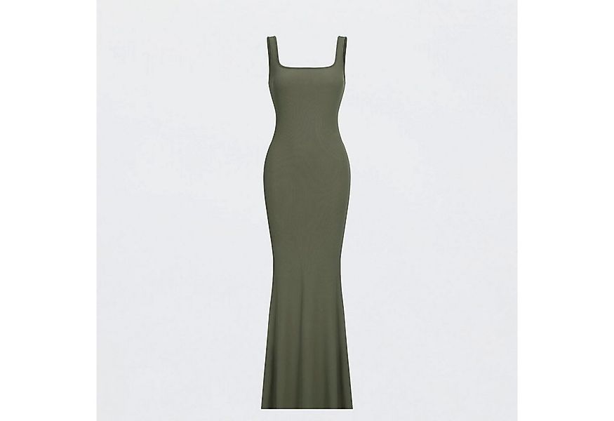 cfab (creamy fabrics) Jerseykleid Ribbed Tank Top Maxikleid-Army Green-2XL günstig online kaufen
