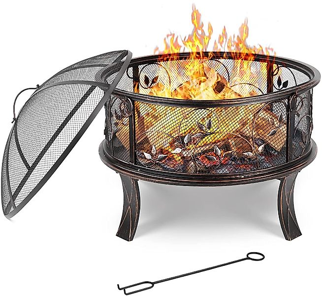 Femor Feuerschale Ø71x65cm Feuerstelle mit Funkenschutz günstig online kaufen