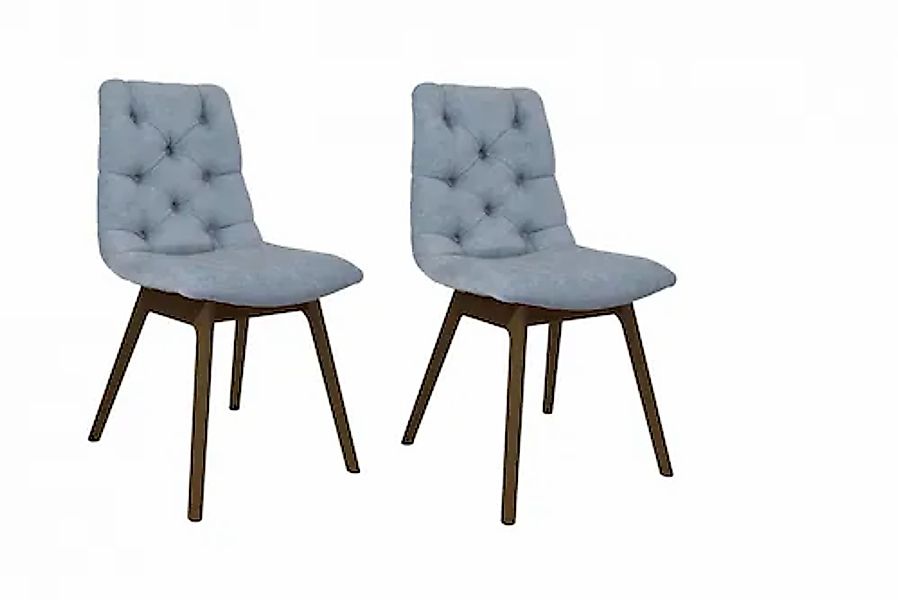 andas Esszimmerstuhl »Ramon«, (Set), 2 St., Chenille, mit Massivholzbeinen, günstig online kaufen