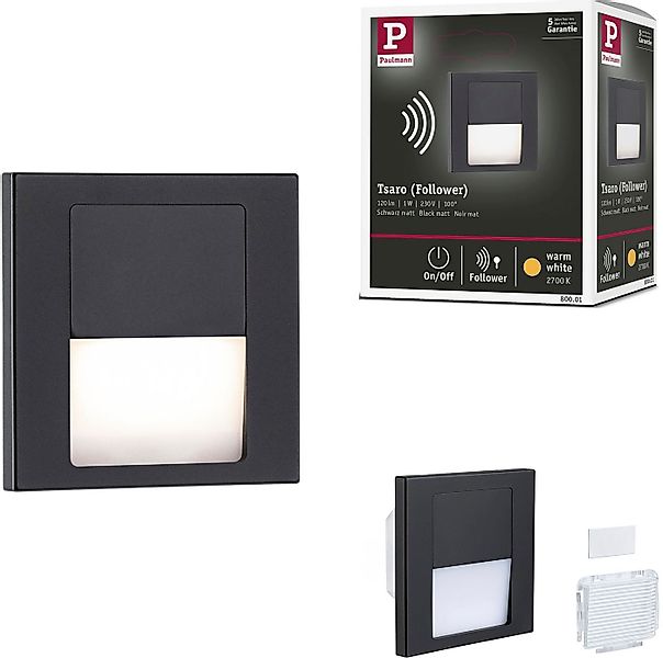 Paulmann LED Einbauleuchte LED Wandeinbauleuchte Tsaro eckig 80x36mm, LED f günstig online kaufen