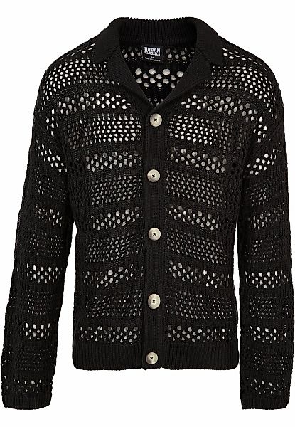 URBAN CLASSICS Strickfleecejacke "Urban Classics Herren Crocheted Cardigan" günstig online kaufen