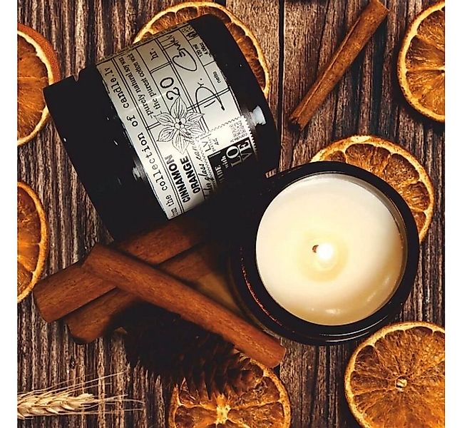 Candle Duftkerze Duftkerze Zimt und Orange - Bernstein-Glas Sojawachs Kerze günstig online kaufen