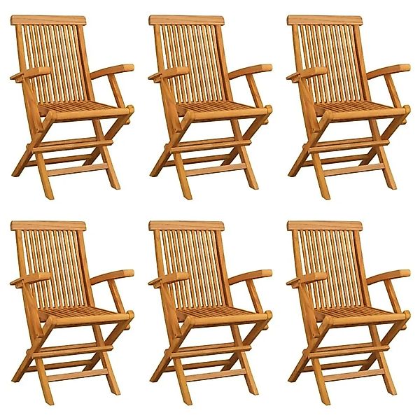 vidaXL Klappbare Gartenstühle 6 Stk Massivholz Teak 3065529 günstig online kaufen