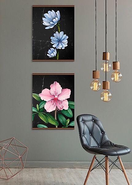 queence Leinwandbild "Blaue Blüte", 50x70 cm günstig online kaufen