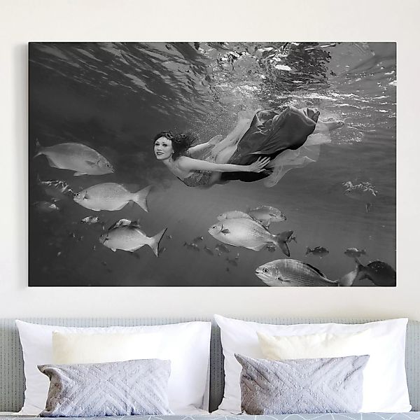 Leinwandbild Schwarz-Weiß - Querformat Underwater Beauty II günstig online kaufen