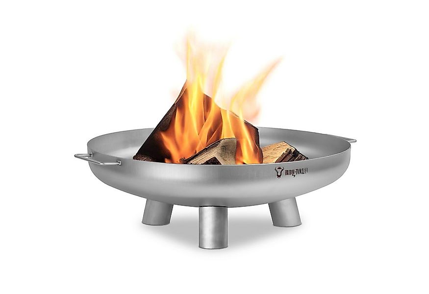 BBQ-Toro Feuerschale Edelstahl Feuerschale Ø 70 cm, Silber, Outdoor Dreibei günstig online kaufen