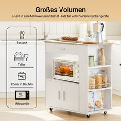 SoBuy Servierwagen Küchenwagen Rollwagen Küchenrollwagen Weiß FKW113-WN günstig online kaufen