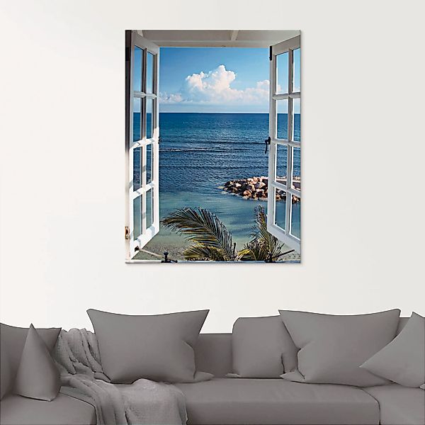Artland Glasbild "Fenster zum Paradies" Fensterblick 1 Stk. tlg. in verschi günstig online kaufen