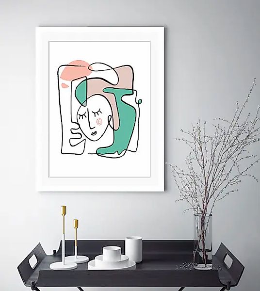 queence Bild »Ava«, Abstrakt, Blumen, gerahmt günstig online kaufen