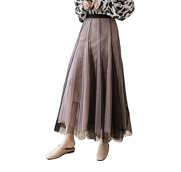 DEBAIJIA Meshrock Damen Tüllrock Sommer Frauen Mesh Hohe Taille Midi Röcke günstig online kaufen