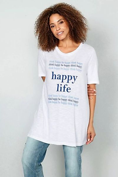 MIAMODA Rundhalsshirt T-Shirt HAPPY LIFE Halbarm günstig online kaufen