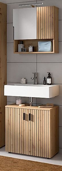 Inn.Furn Badmöbel-Set Livia, (Badezimmer in Eiche Artisan, mit Spiegelschra günstig online kaufen