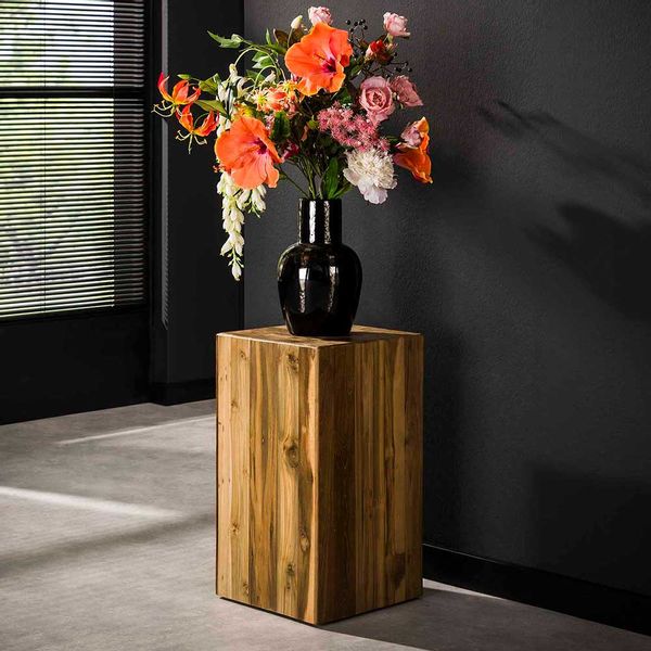 Landhaus Blumensäule aus Teak Massivholz lackiert günstig online kaufen
