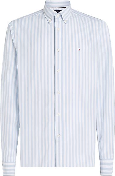 Tommy Hilfiger Poplin Hemd Streifen Hellblau - Größe XL günstig online kaufen