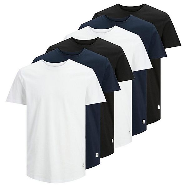 Jack & Jones T-Shirt Herren T-Shirt 6er Pack Baumwolle JJENOA TEE 6PK (Pack günstig online kaufen