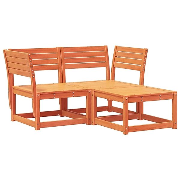 vidaXL 3-Tlg Garten-Sofagarnitur Wachsbraun Massivholz Kiefer 3216987 günstig online kaufen
