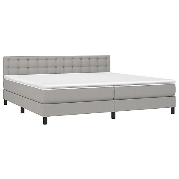 vidaXL Boxspringbett mit Matratze & LED Hellgrau 200x200 cm Stoff 3133501 günstig online kaufen