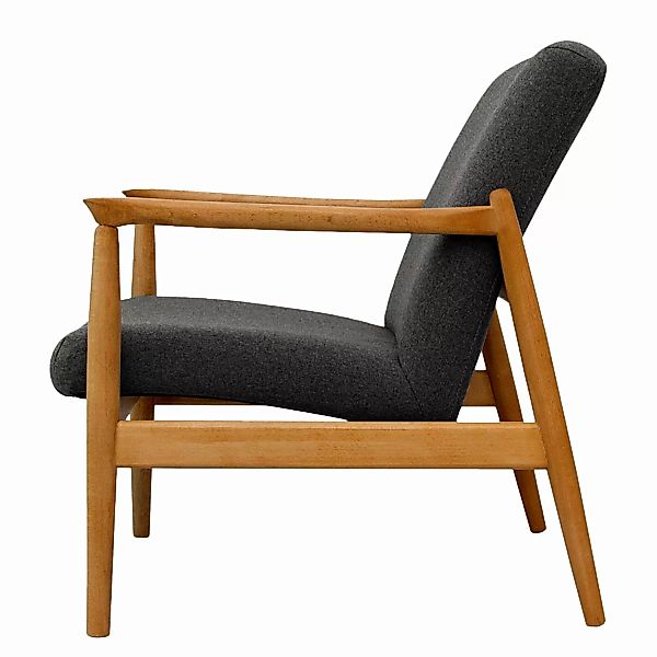 home24 Studio Copenhagen Sessel Froid Anthrazit Filz 63x75x72 cm (BxHxT) günstig online kaufen