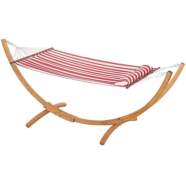 Outsunny Hängematte mit Ständer, 1 Person, Hängematte mit Holzgestell, Kopf günstig online kaufen