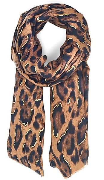 styleBREAKER Modeschal Schal Leoparden Muster Gold Metallic, (1-St) günstig online kaufen