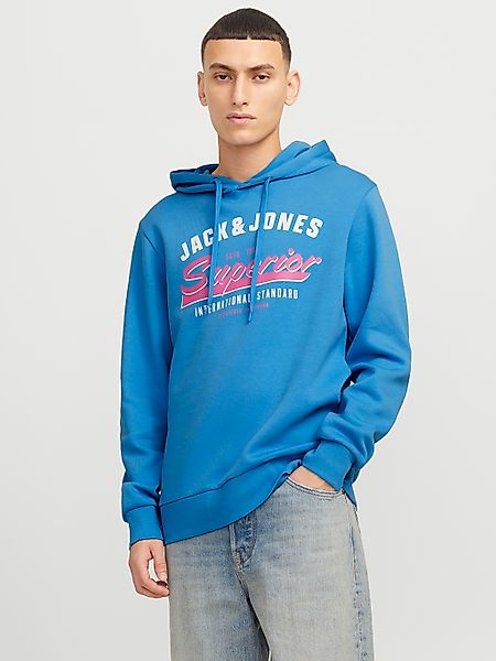 Jack & Jones "JJELOGO SWEAT HOOD 2 COL 24/25 NOOS", mit Logo Print günstig online kaufen