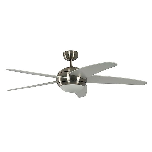 Pepeo Deckenventilator Melton Nickel - Weiß 132 cm mit Beleuchtung und Fern günstig online kaufen