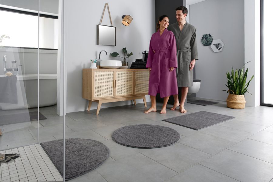 my home Badematte "Vanessa, Badvorleger, Badezimmer Teppich" Höhe 10 mm rut günstig online kaufen